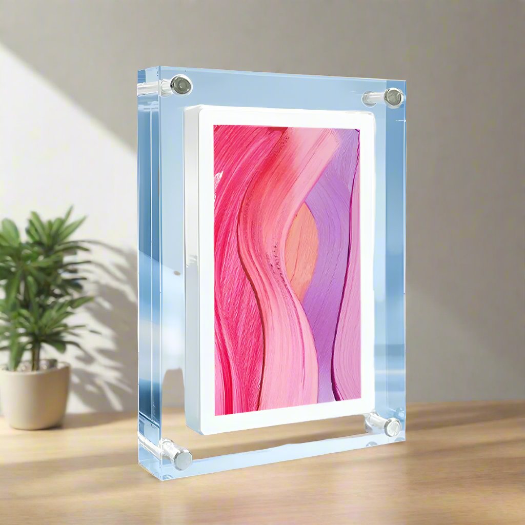 Professional Product Title: 
"5 Inch Acrylic Digital Photo Frame with IPS Screen, 2G Memory, and 1000mAh Battery"