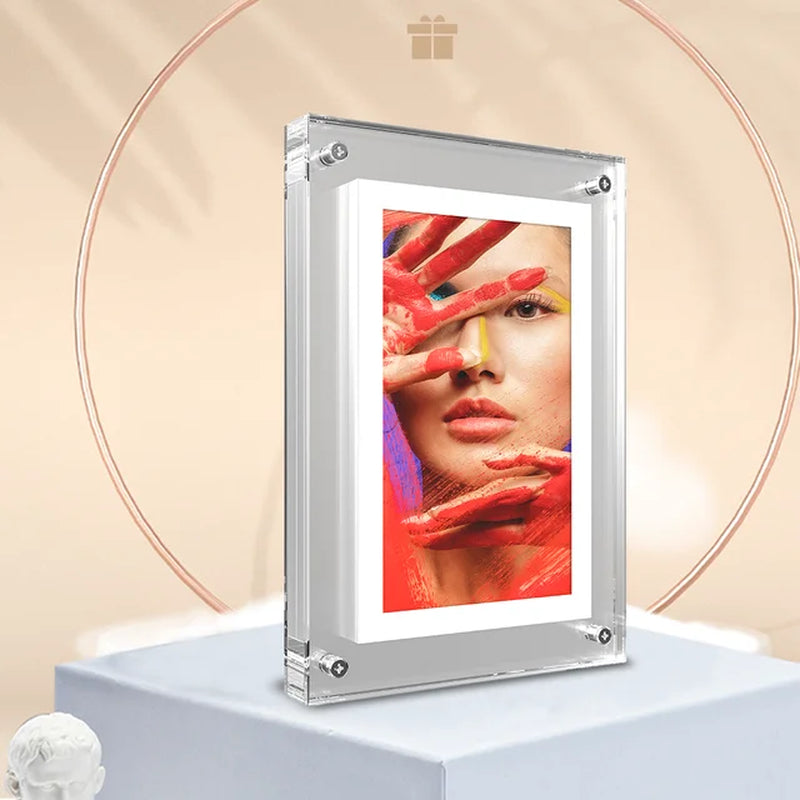 Professional Product Title: 
"5 Inch Acrylic Digital Photo Frame with IPS Screen, 2G Memory, and 1000mAh Battery"